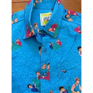 rsvlts Saved by the bell aqua button up aop small
